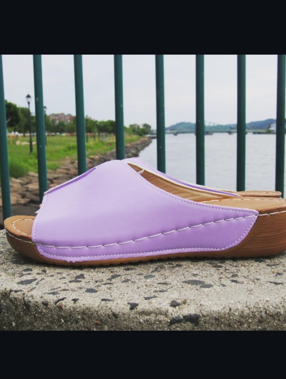 Lilac Slide Sandals - Picture 2 of 6